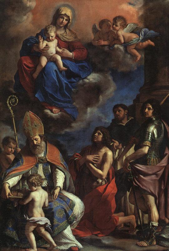  Giovanni Francesco  Guercino Virgin and Child with the Patron Saints of Modena oil painting picture